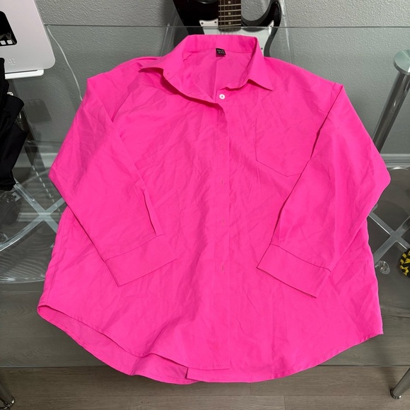 Tops - Women's Pink Button Down Shirt